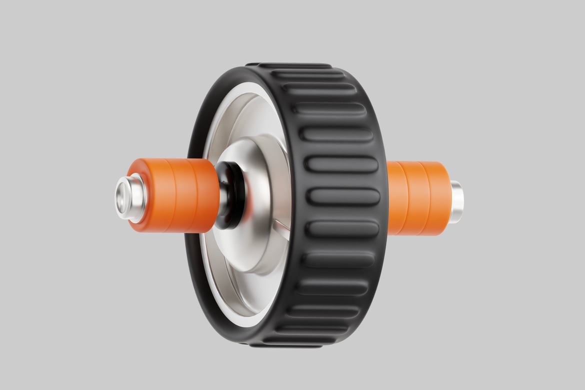 Download Cylindrical device with black outer ring and orange inner cylinder 3D Model