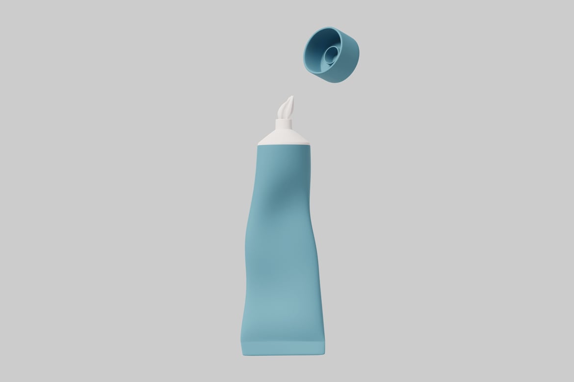 Download Cylindrical object with white cap and blue body 3D Model