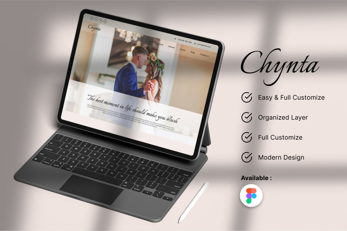 Download Cyntha - Wedding Organizer Landing Page Figma Design