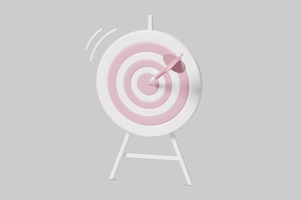 Download Dart in bullseye. 3D Model