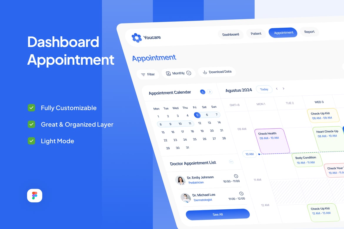 Download Dashboard Appointment - Youcare Figma Design