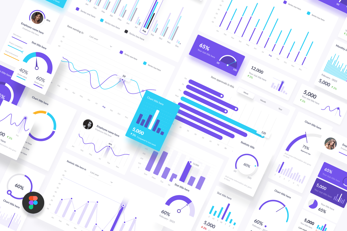 Download Dashboard Info-graphics UI Elements Kit Figma Design