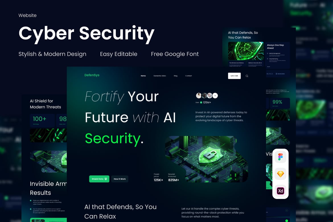 Download Defensys -  Cyber Security Website Figma Design