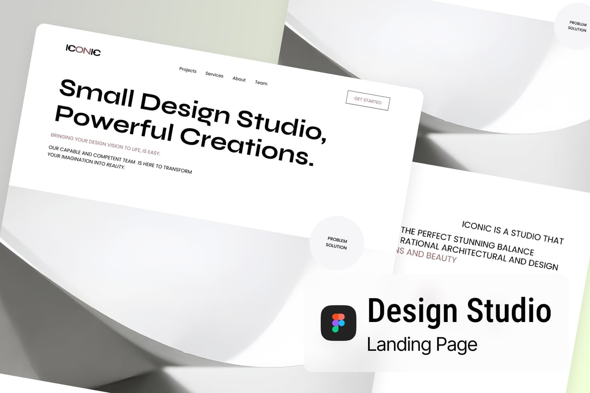 Download Design Studio Landing Page Figma Design