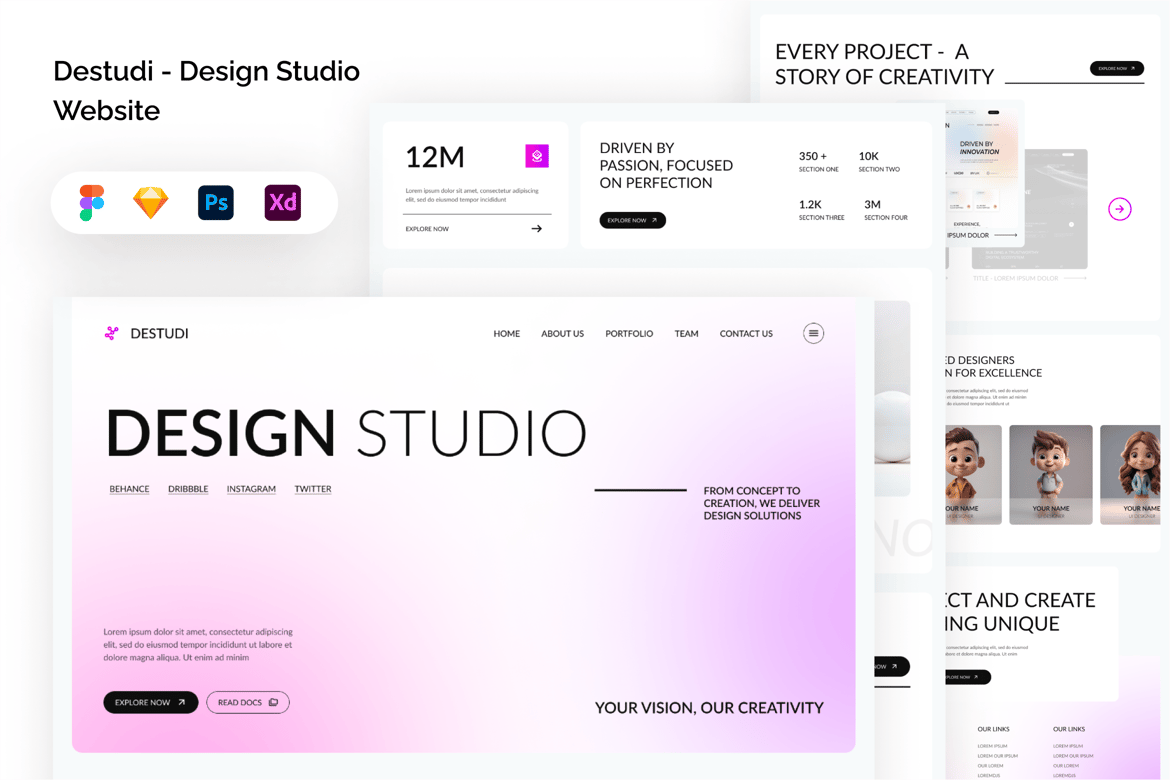 Download Destudi - Design Studio Website Figma Design