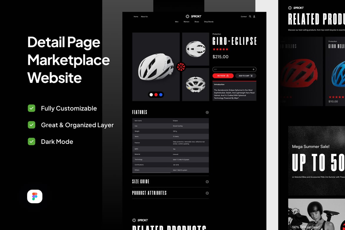 Download Detail Page Marketplace Website - Sprokt Figma Design