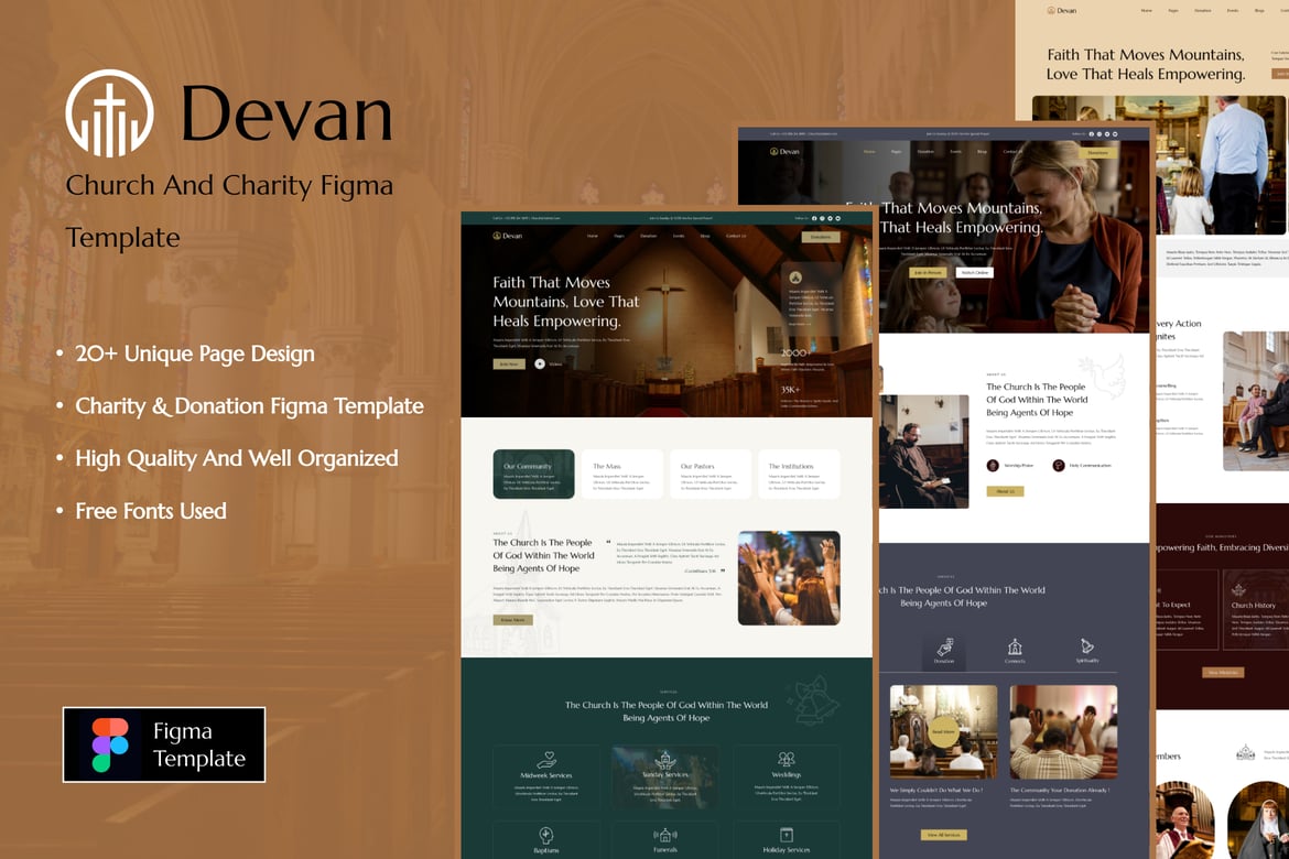 Download Devan - Church and Charity Figma Template Figma Design