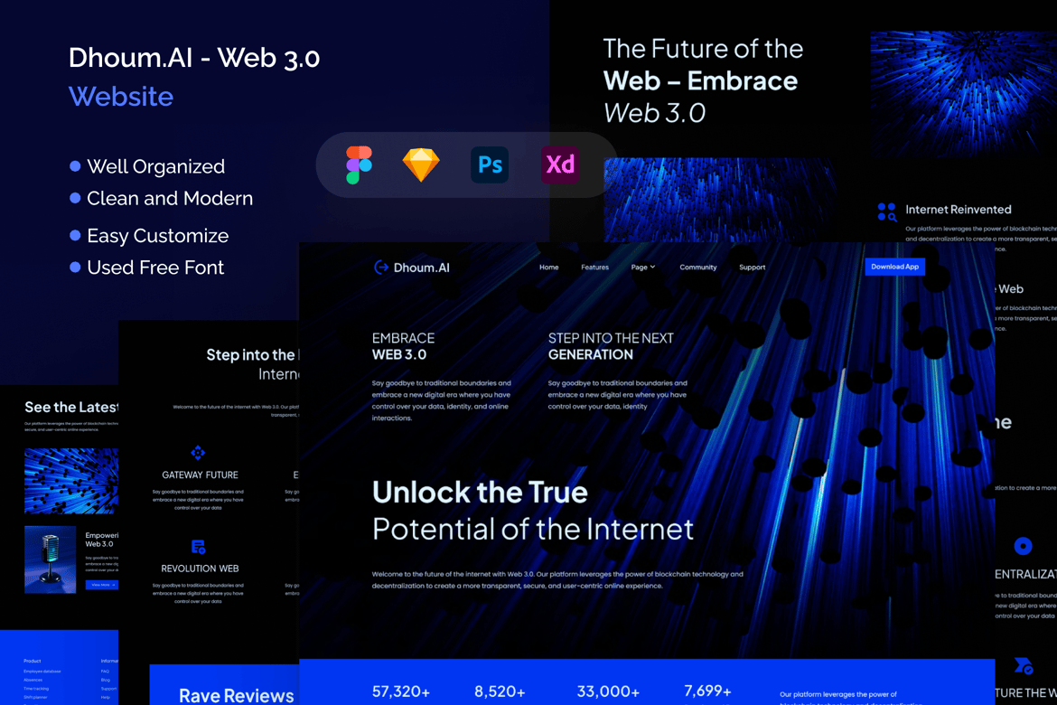 Download Dhoum.AI - Web 3.0 Website Template Figma Design