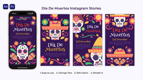 Download Dia De Muertos Instagram Stories After Effect Template