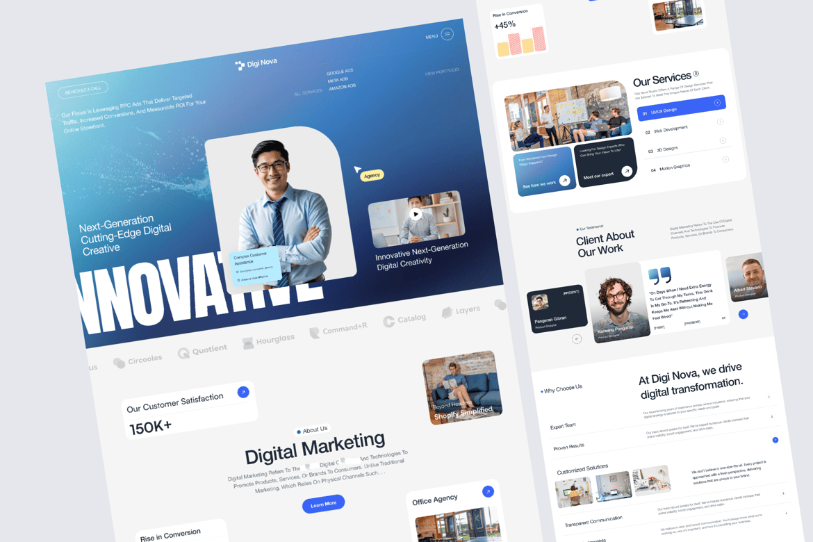 Download Digi Nova - Digital Marketing Website Figma Design