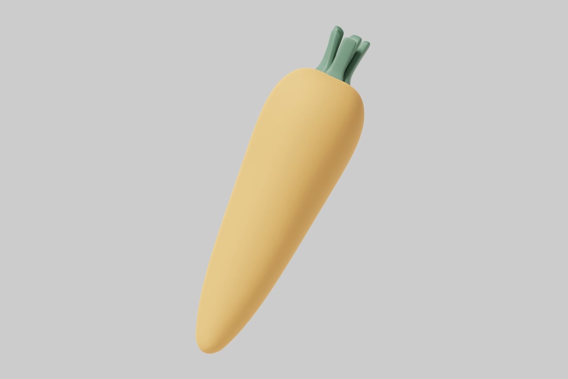 Download Digital illustration of a carrot 3D Model