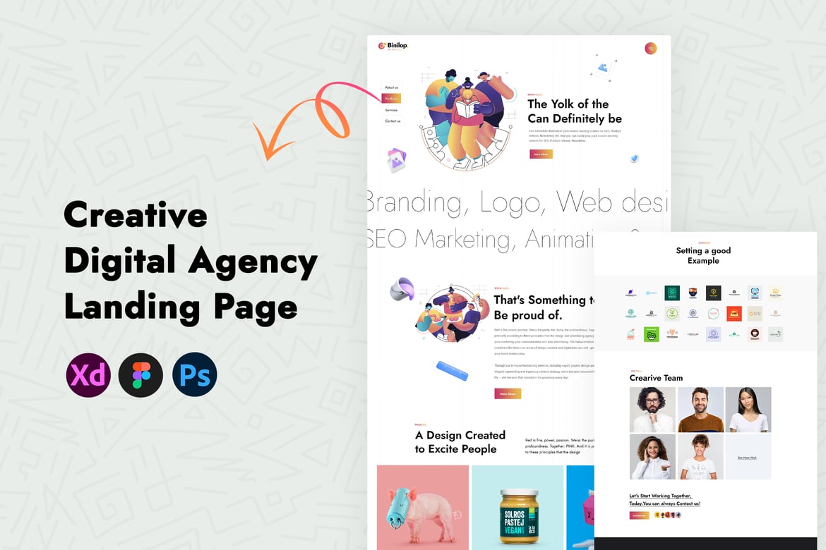 Download Digital Marketing & Startup Agency Figma XD PSD Figma Design