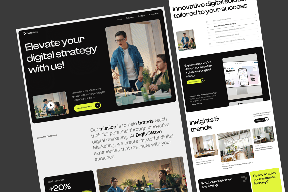 Download DigitalWave - Digital marketing agency Figma Design