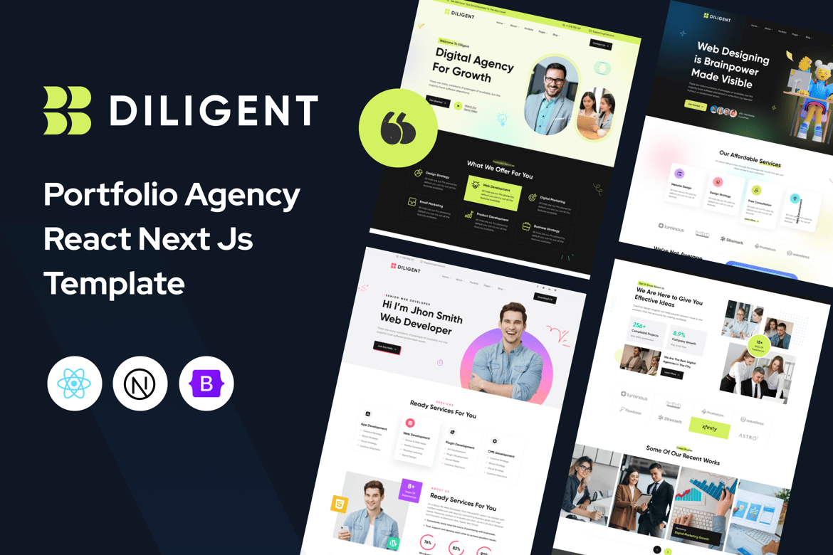 Download Diligent - Agency & Portfolio Next Js Template