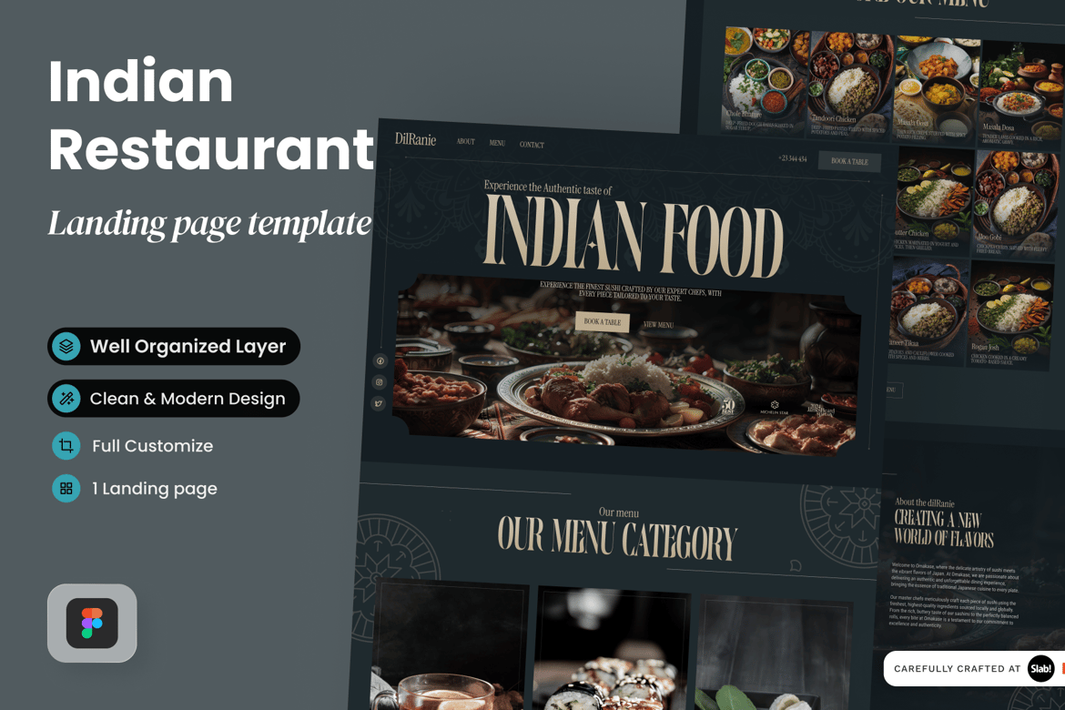 Download DilRanie - Indian Restaurant Landing Page Figma Design