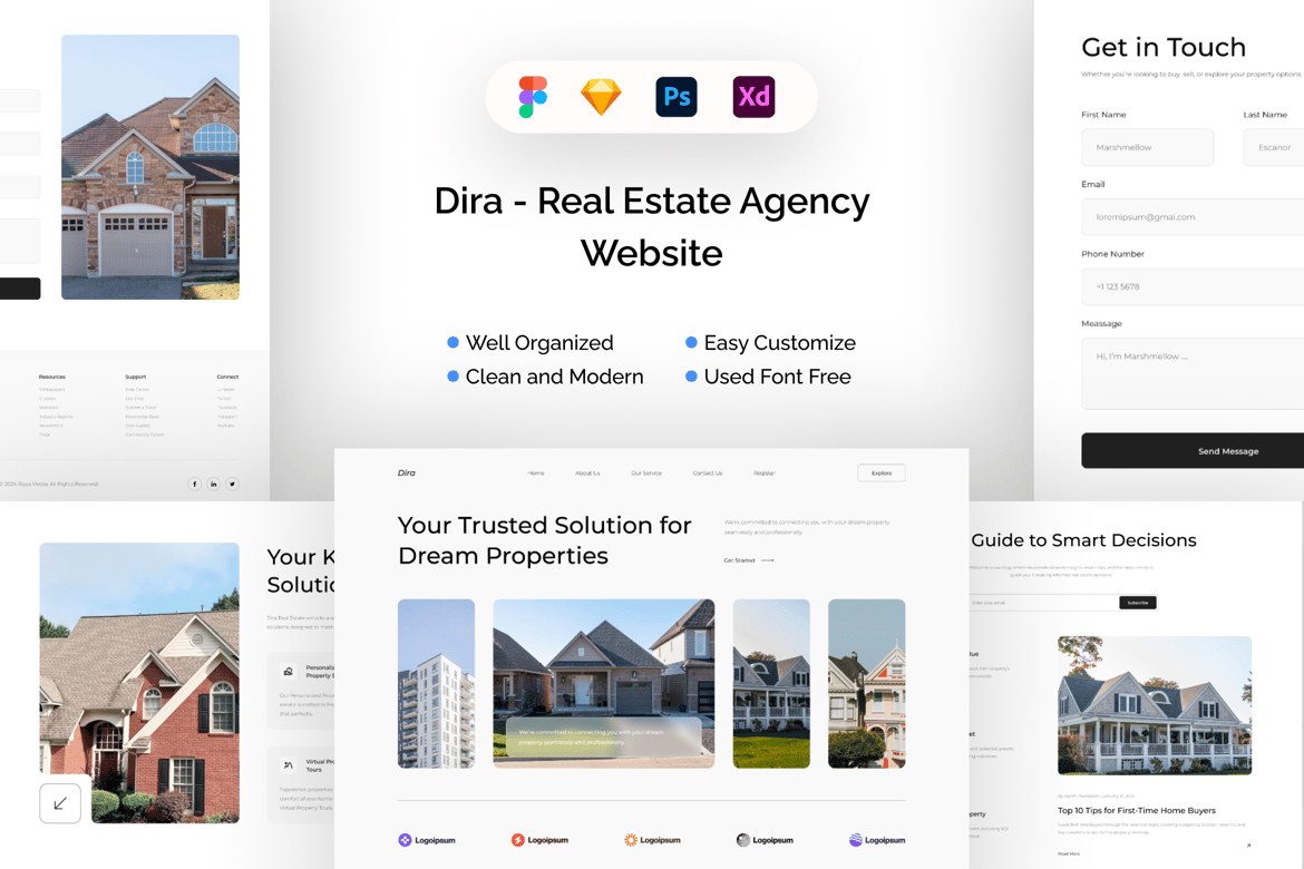 Download Dira - Real Estate Agency Website Figma Design