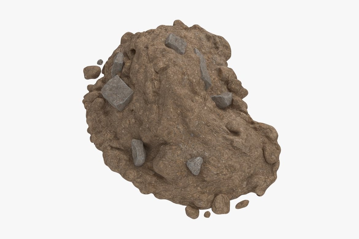 Download Dirty Pile Small, Conglomerate Rock Formation with Jagged Edges 3D Model