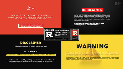 Download Disclaimer & Warning Elements Premiere Pro Template