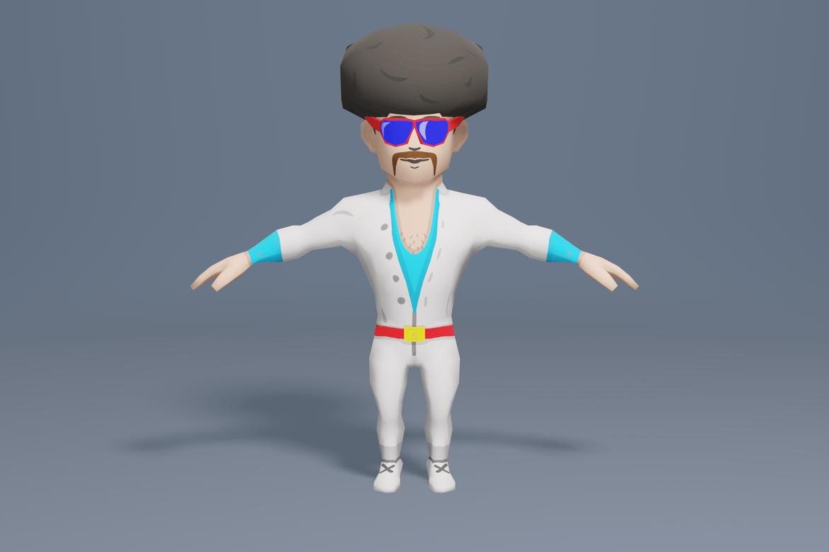 Download DiscoGuy cartoon character 3D Model