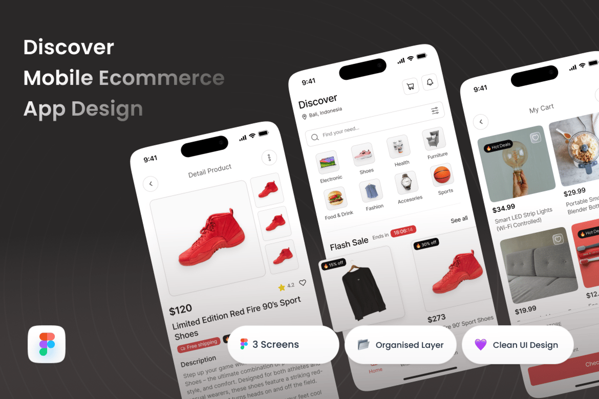 Download Discover - Mobile Ecommerce App Design Figma Design