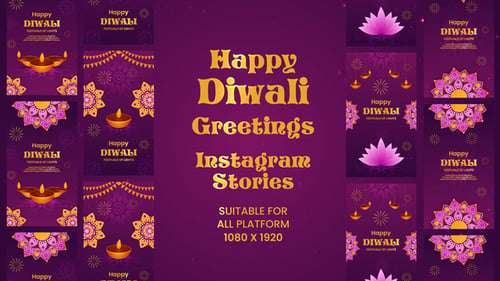 Download Diwali Greeting Cards Instagram Stories After Effect Template