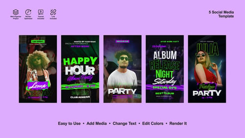 Download DJ Party Instagram Stories After Effect Template