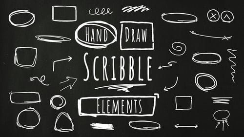 Download Doodle Sketch Scribble Stroke Elements Pack After Effect Template