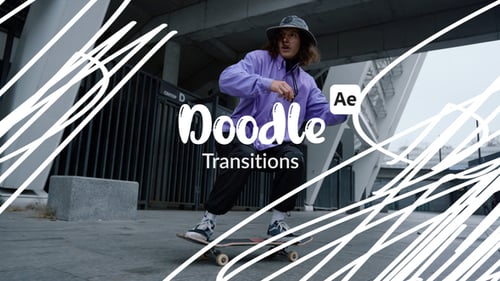 Download Doodle Transitions After Effect Template