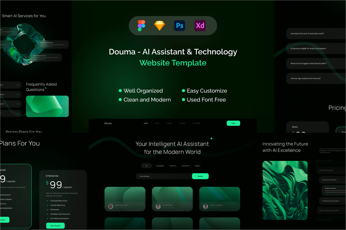 Download Douma - AI Assistant & Technology Website Figma Design