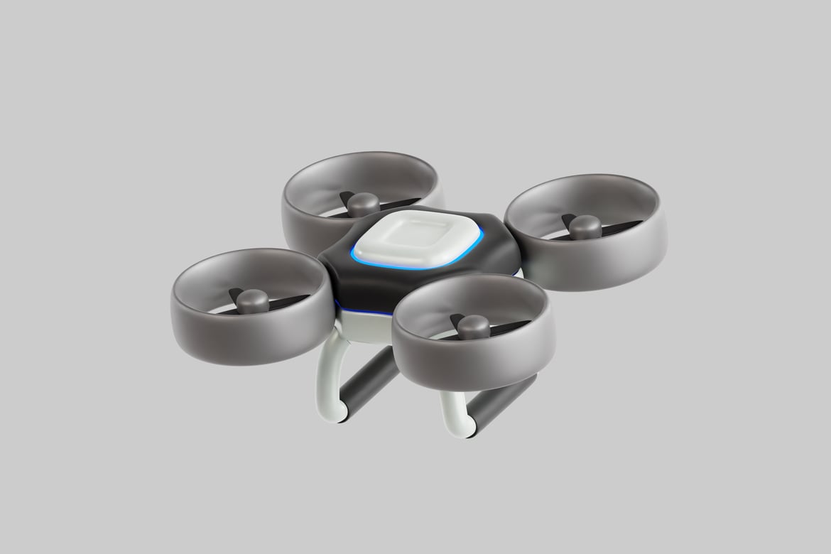 Download Drone with four propellers 3D Model