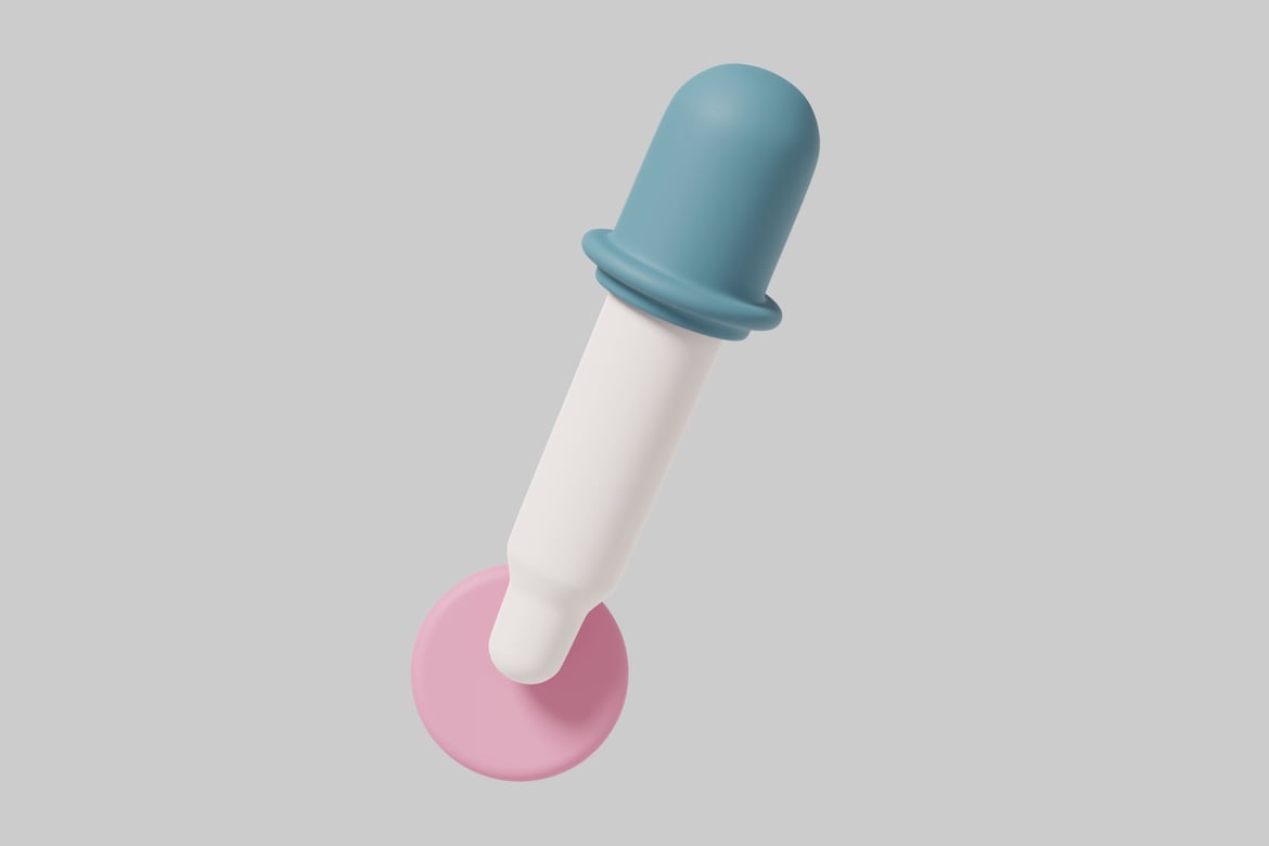 Download Dropper with blue cap and pink droplet 3D Model