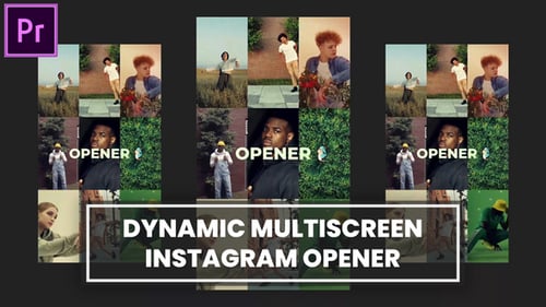 Download Dynamic Multiscreen Opener Instagram MOGRT for Premier Pro Premiere Pro Template