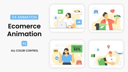 Download E-commerce Animation Scene After Effect Template