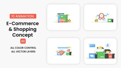 Download E-commerce & Shopping Icons Concept After Effect Template