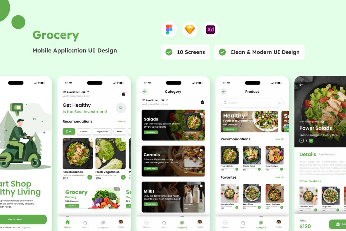 Download Easy Marts - Grocery Mobile App Figma Design