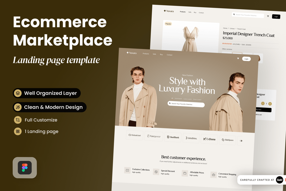 Download Ecommerce Marketplace Fashion Landing Page Figma Design