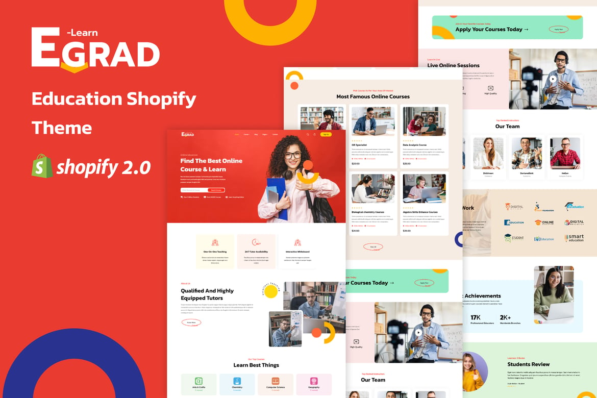 Download Egrad - Education Online Course  Shopify Theme