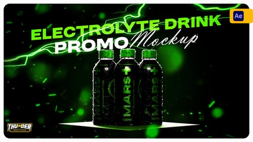 Download Electrolyte Drink Bottle Promo Mockup After Effect Template