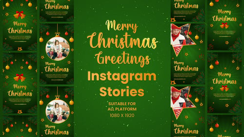 Download Elegant Christmas Greetings Instagram Stories After Effect Template