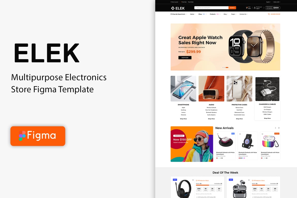 Download Elek - eCommerce Electronics Figma Template Figma Design