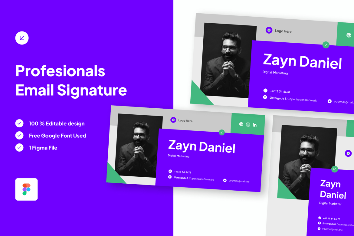 Download Email Signature for Digital Maketing Figma Design