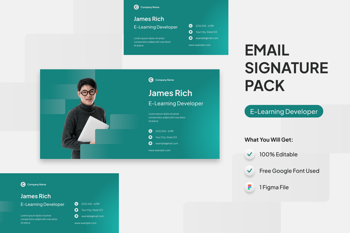 Download Email Signature for E-Learning Developer Figma Design
