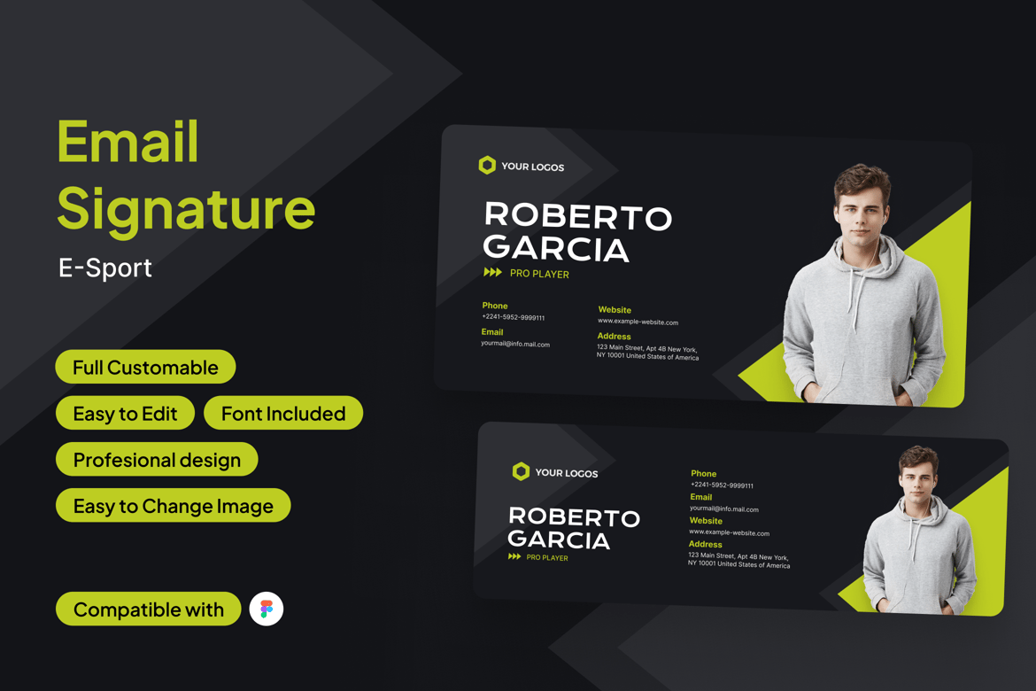 Download Email Signature for E - Sport Pro Player Figma Design