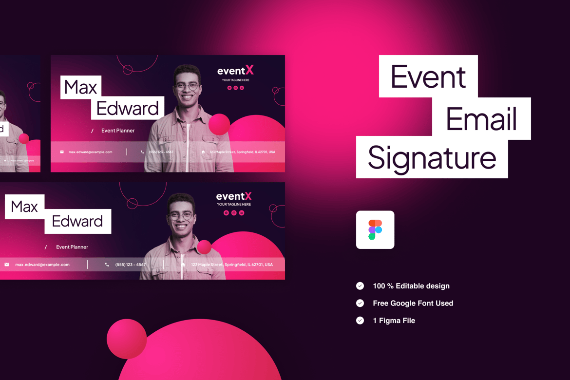 Download Email Signature for Event Planner Figma Design