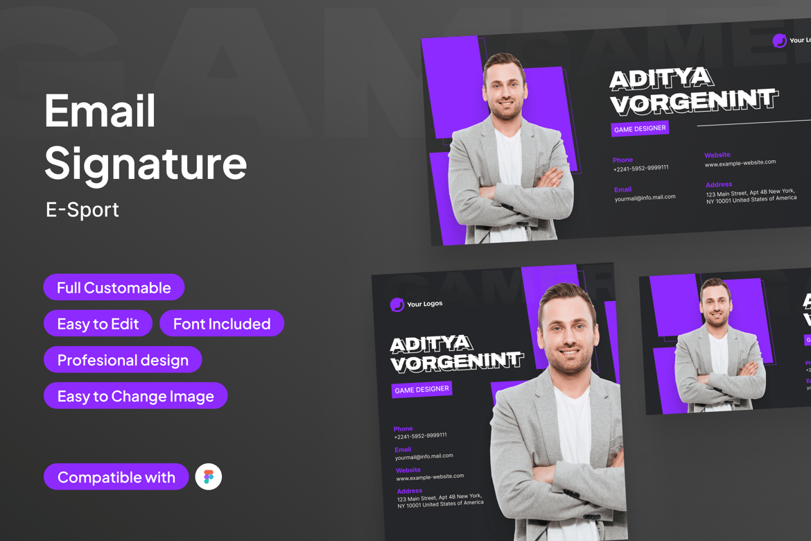 Download Email Signature for Game Designer Figma Design