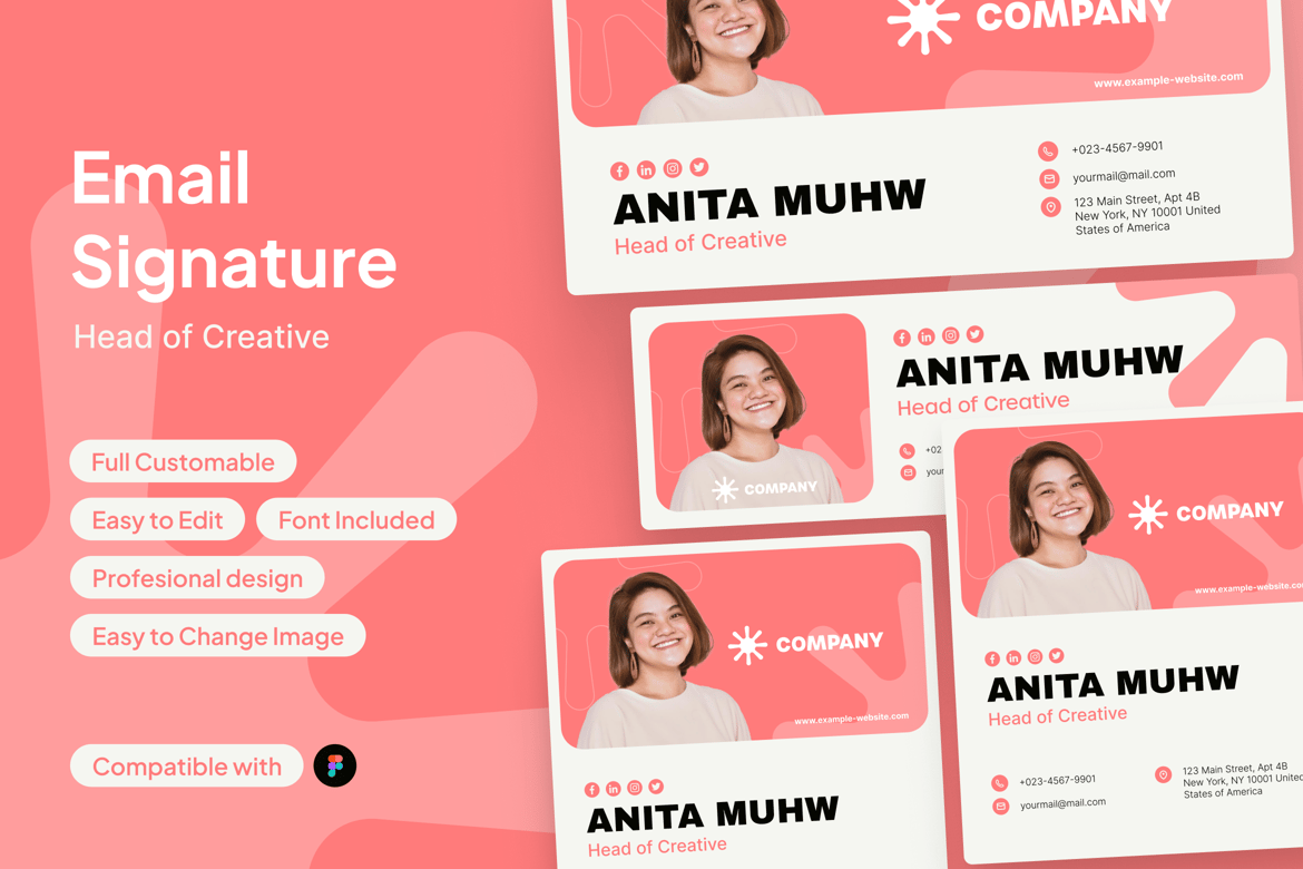 Download Email Signature for Head of Creative Figma Design