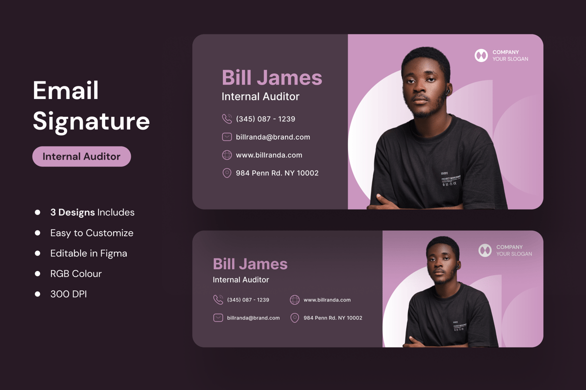 Download Email Signature for Internal Auditor Figma Design