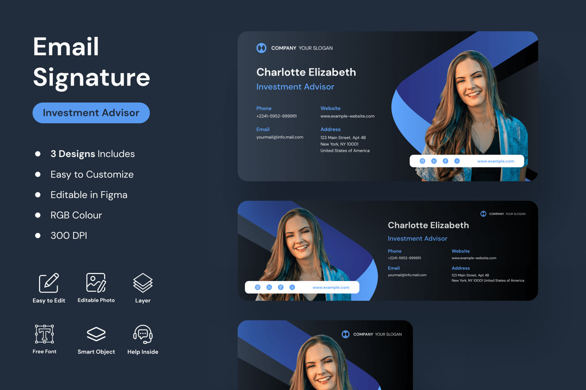 Download Email Signature for Investment Advisor Figma Design