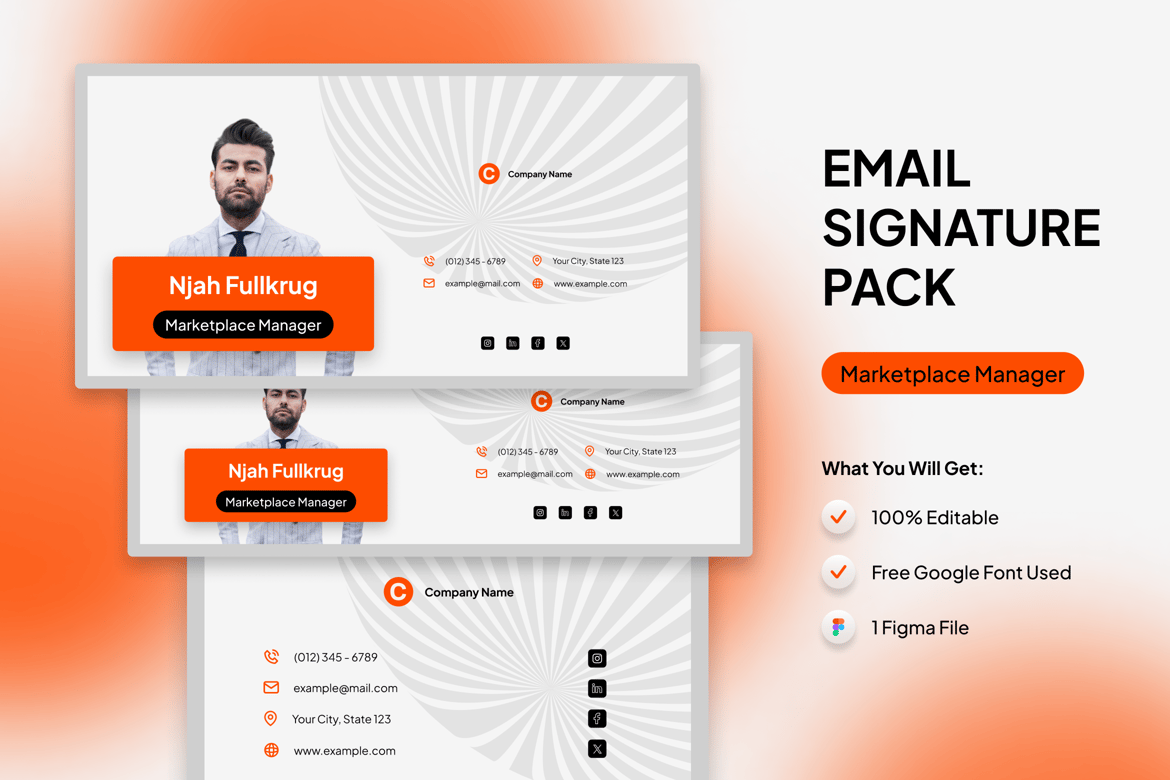 Download Email Signature for Marketplace Manager Figma Design