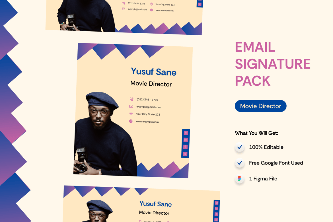 Download Email Signature for Movie Director Figma Design